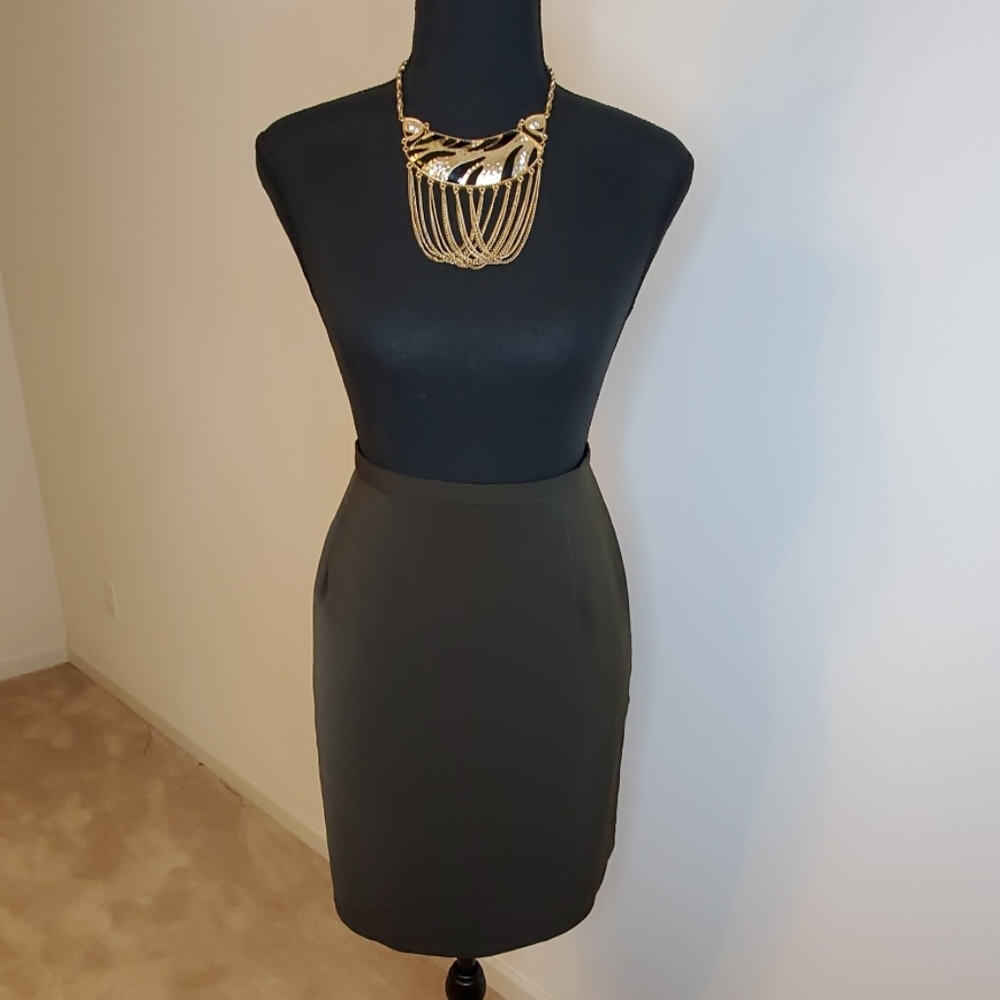 Olive green midi skirt
